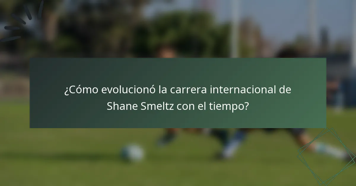 ¿Cómo evolucionó la carrera internacional de Shane Smeltz con el tiempo?