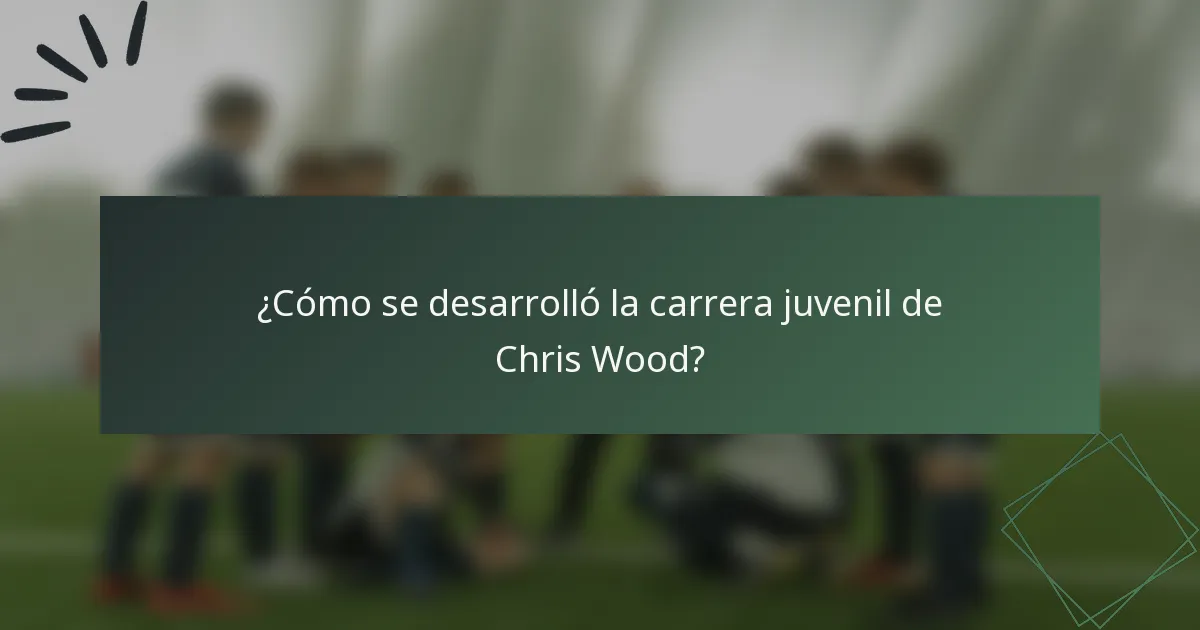 ¿Cómo se desarrolló la carrera juvenil de Chris Wood?
