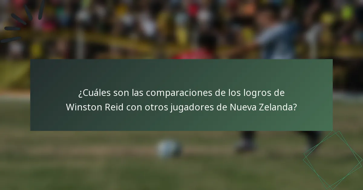 ¿Cuáles son las comparaciones de los logros de Winston Reid con otros jugadores de Nueva Zelanda?