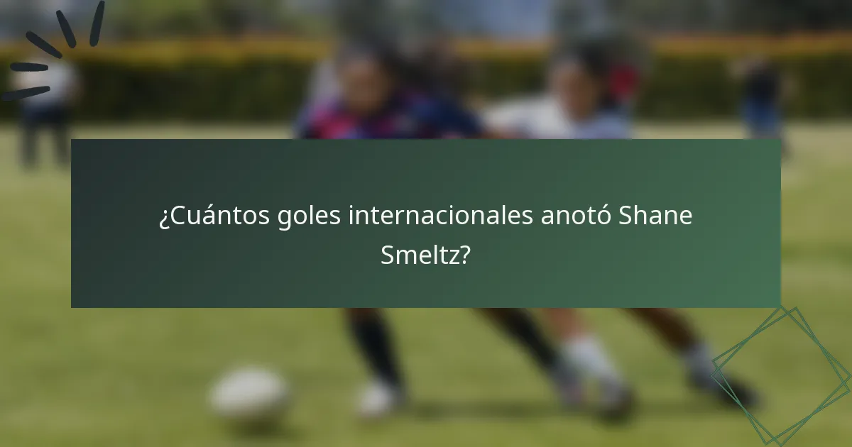 ¿Cuántos goles internacionales anotó Shane Smeltz?