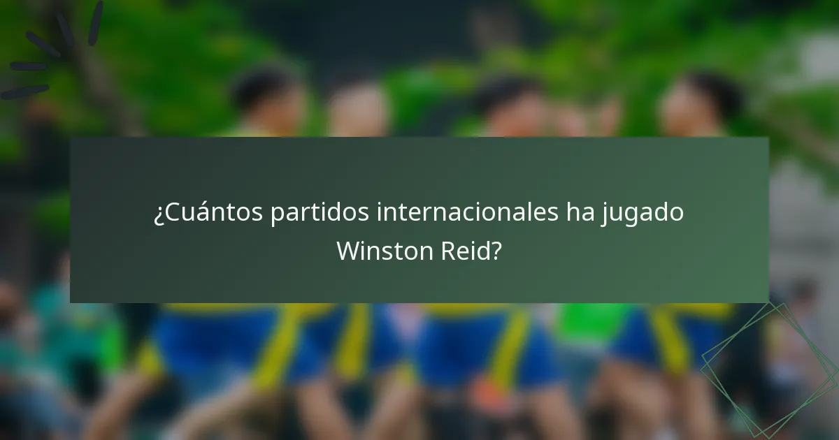 ¿Cuántos partidos internacionales ha jugado Winston Reid?
